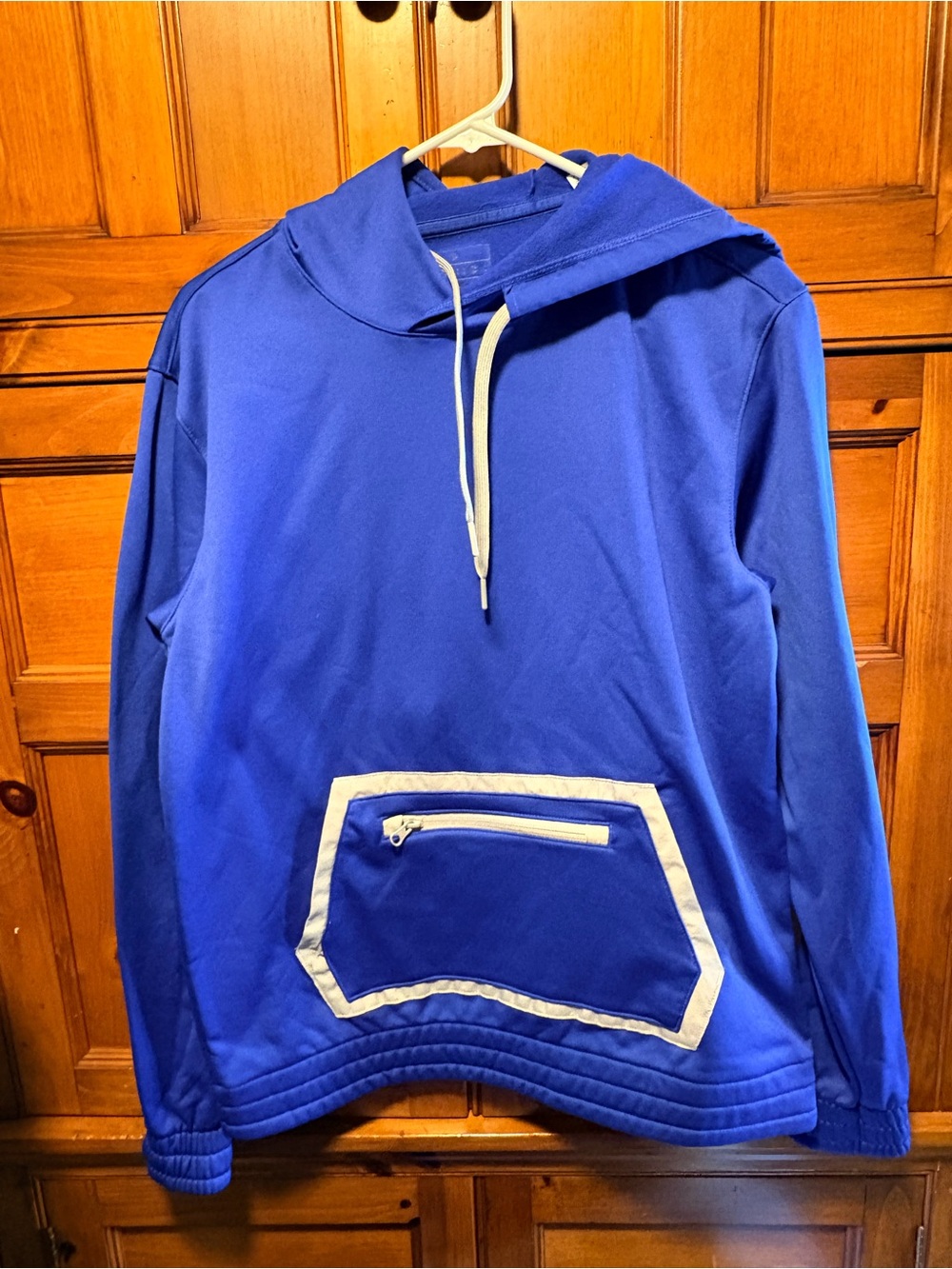 adidas Royal Blue Hooded Sweatshirt with Contrast Trim